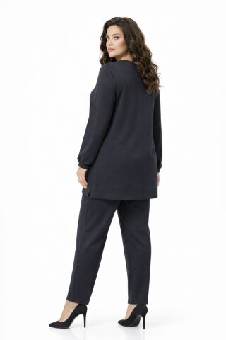 Kadın Simli Tunik Pantolon Takım  BGL-ST05428 FÜME - L