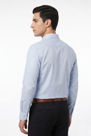 Erkek Büyük Beden Klasik Tek Cepli Uzun Kol Gömlek 4047 BGL-ST05528 MAVİ - 6XL