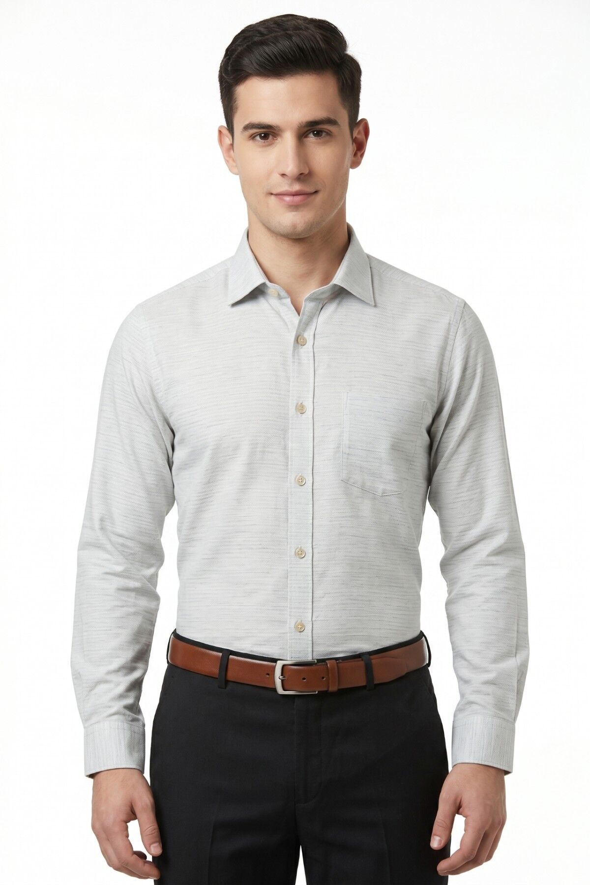 Erkek Büyük Beden Klasik Tek Cepli Uzun Kol Gömlek 4047 BGL-ST05528 YEŞİL - 4XL