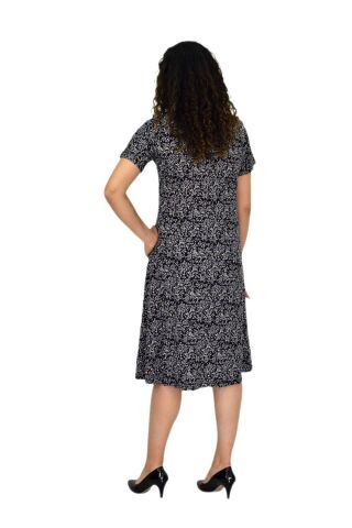 Kadın Kısa Kol Likralı Viskon Elbise BGL-ST04671 FÜME - 4XL