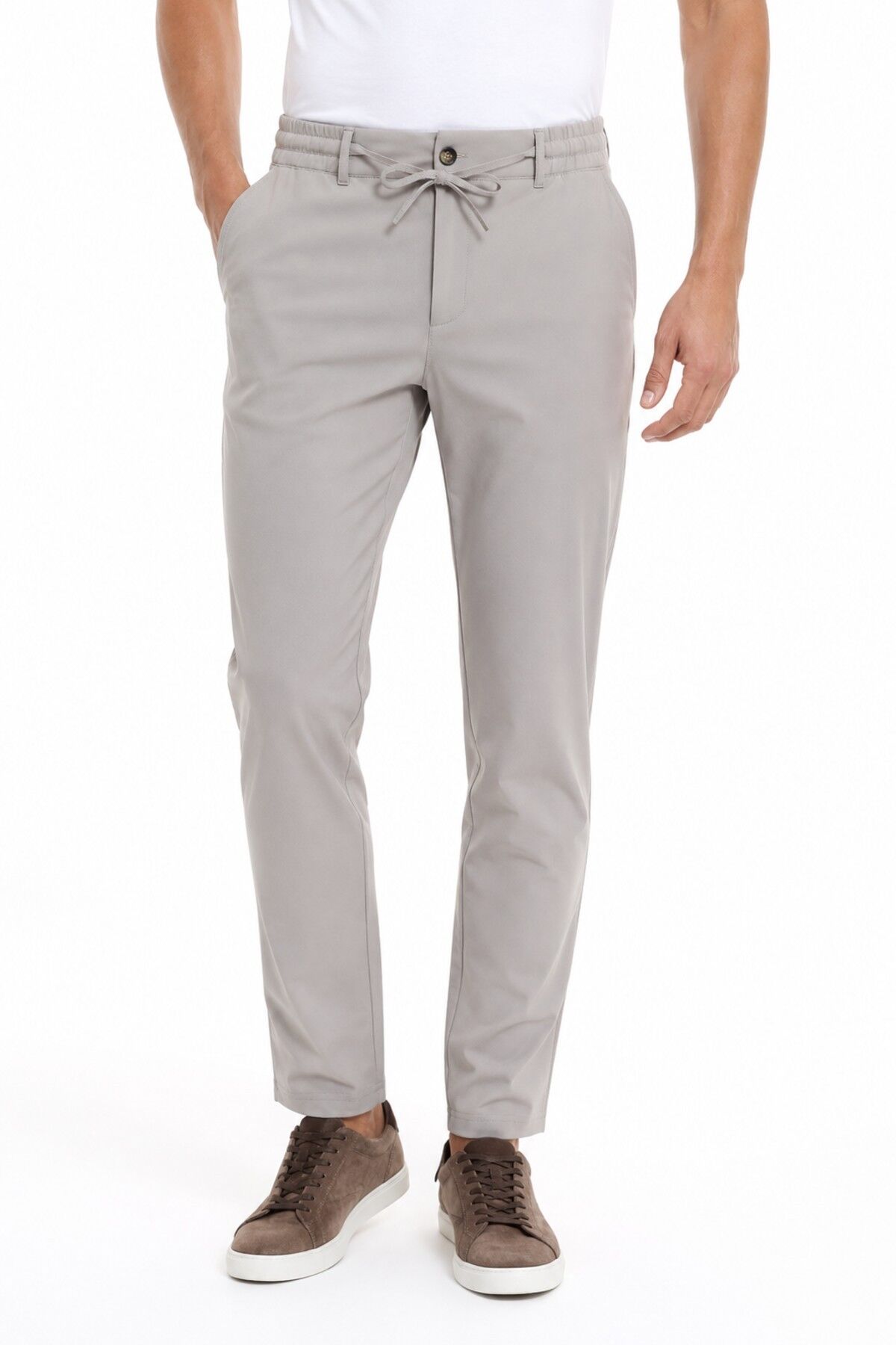 Erkek Beli Lastikli Jogger Pantolon Regular Fit BGL-ST05514 TAŞ - M