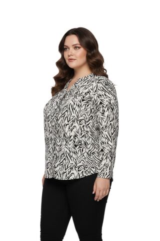 Kadın Düğmeli Modelli Bluz BGL-ST05119 TAŞ - 54