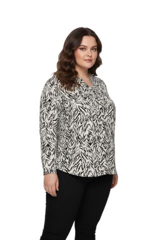 Kadın Düğmeli Modelli Bluz BGL-ST05119 TAŞ - 54
