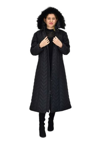 Kadın Kapitone Kapüşonlu Uzun Mont BGL-ST04060