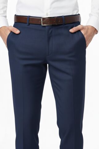 Erkek Regular Fit Kumaş Pantolon Likra Kumaş BGL-ST05040 LACİVERT - 48