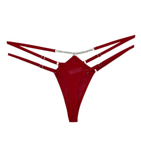 Kadın Zincirli Taşlı Fantazi Külot 7027 BGL-ST04363 KIRMIZI - M/L