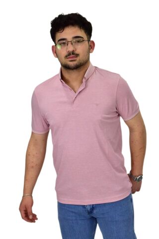 Erkek Polo Yaka Merserize Tişört 1000 BGL-ST04532 PEMBE - 2XL