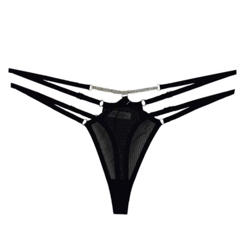 Kadın Zincirli Taşlı Fantazi Külot 7027 BGL-ST04363 SİYAH - M/L