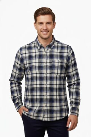 Erkek Kışlık Tek Cep Klasik Gömlek BGL-ST04989