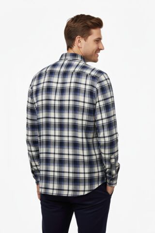 Erkek Kışlık Tek Cep Klasik Gömlek BGL-ST04989 BORDO - 2XL
