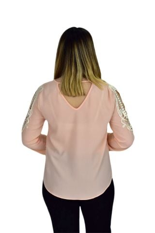 Kadın Kol Güpürlü Bluz Ry-17570