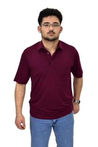Erkek Gömlek Yaka Tişört T6064 BGL-ST04541 SİYAH - 3XL