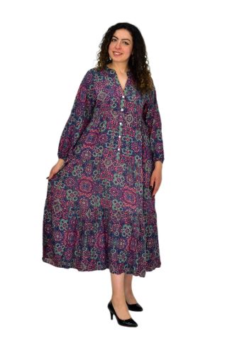 Kadın Empirme Uzun Kol Elbise BGL-ST04670