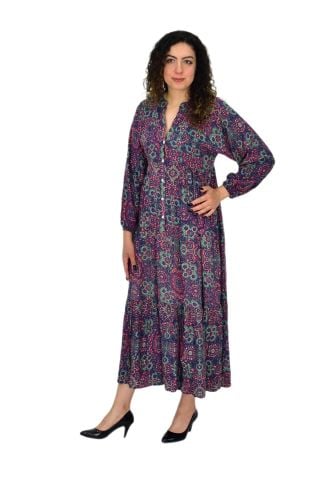 Kadın Empirme Uzun Kol Elbise BGL-ST04670