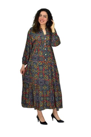 Kadın Empirme Uzun Kol Elbise BGL-ST04670