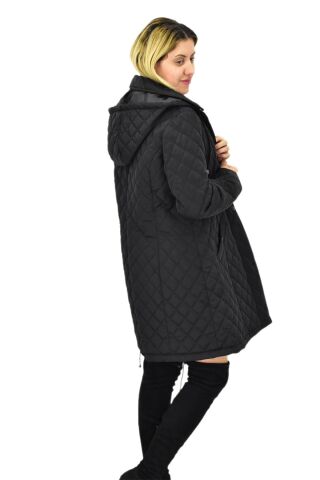 Kadın Kapitone Kapüşonlu Mont BGL-ST04062 HAKİ - 46