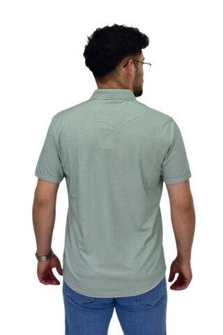 Erkek Gömlek Yaka Düğmeli Merserize Tişört 4680 BGL-ST04531 ELMA - 2XL