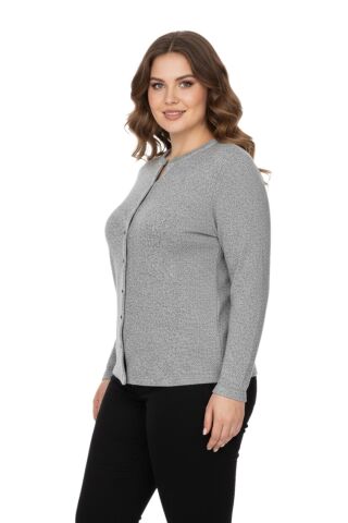Kadın Yumoş Düğmeli Modelli Bluz BGL-ST05136 GRİ - 54