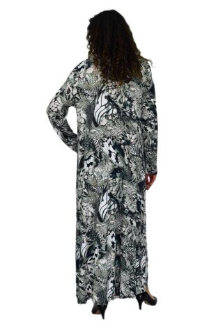 Kadın Uzun Kol Likralı Viskon Elbise BGL-ST04673 YEŞİL - 3XL
