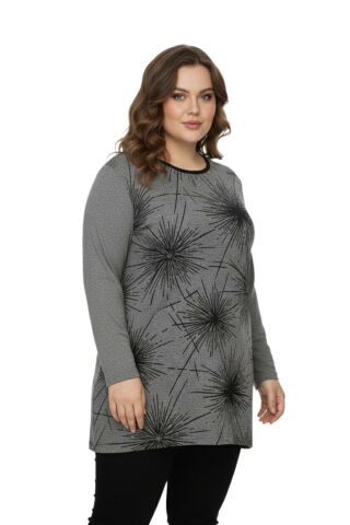 Kadın Yumoş Taşlı Baskılı Tunik BGL-ST05071