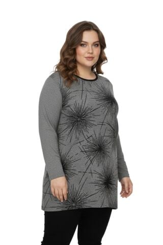 Kadın Yumoş Taşlı Baskılı Tunik BGL-ST05071