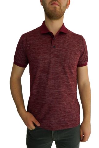 Erkek Polo Yaka Jakarlı Tişört Bgl-st01052 İNDİGO - L