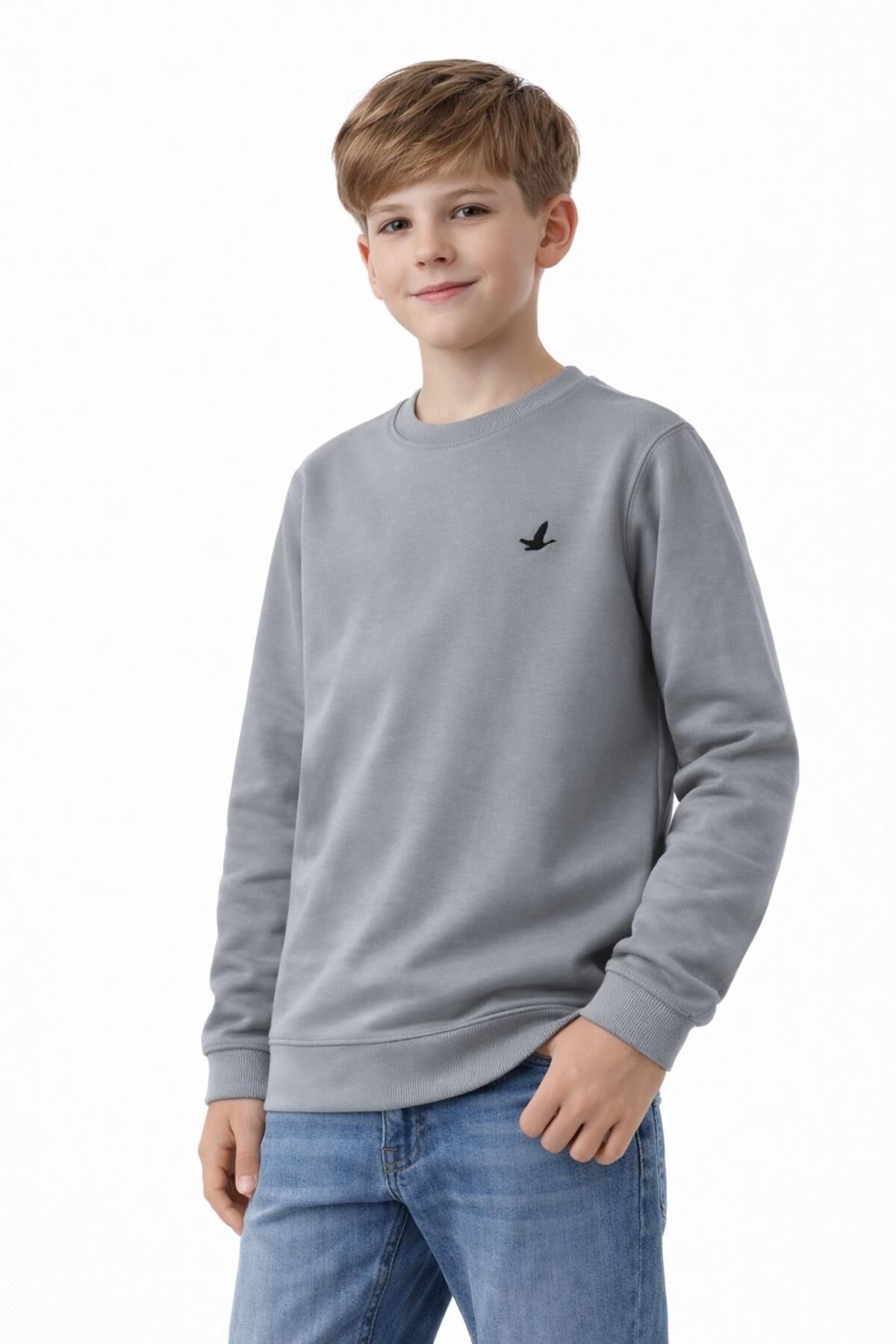 Erkek Çocuk Sweatshirt BGL-ST05228 GRİ - 14 YAŞ