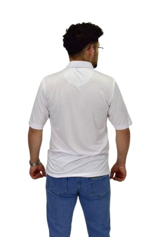 Erkek Gömlek Yaka Tişört T6064 BGL-ST04541 BEYAZ - 3XL