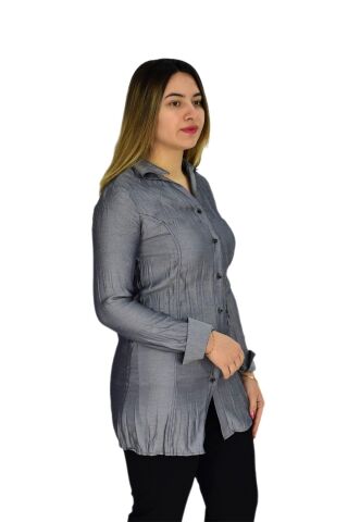 Kadın Gri Nakışlı Tunik AKR-1323 GRİ - 40