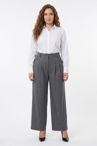 Kadın Pileli Bol Pantolon BGL-ST04352