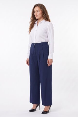 Kadın Pileli Bol Pantolon BGL-ST04352