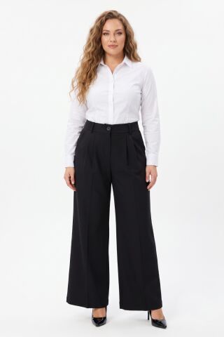 Kadın Pileli Bol Pantolon BGL-ST04352
