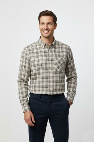 Erkek Kışlık Tek Cep Klasik Gömlek BGL-ST04990