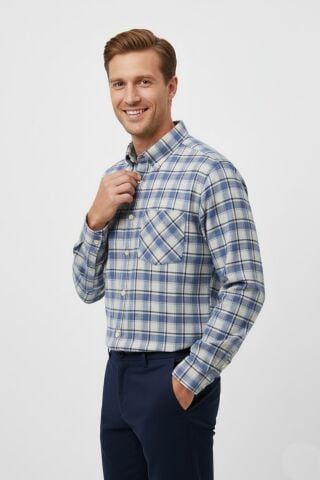 Erkek Kışlık Tek Cep Klasik Gömlek BGL-ST04990