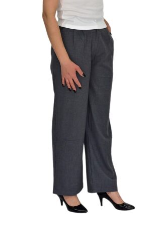 Kadın Pileli Bol Pantolon BGL-ST04352 K.GRİ - S