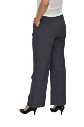 Kadın Pileli Bol Pantolon BGL-ST04352 K.GRİ - S