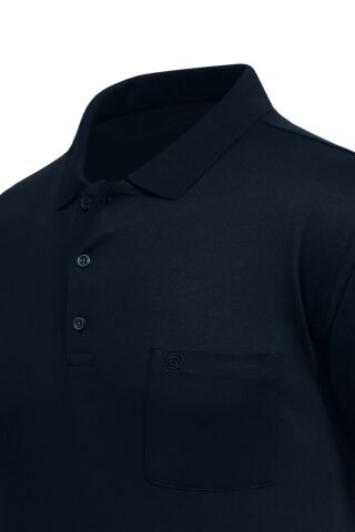 Erkek Polo Yaka Kısa Kollu Cepli Tişört Klasik Kalıp 5305 BGL-ST05537 LACİVERT - 2XL