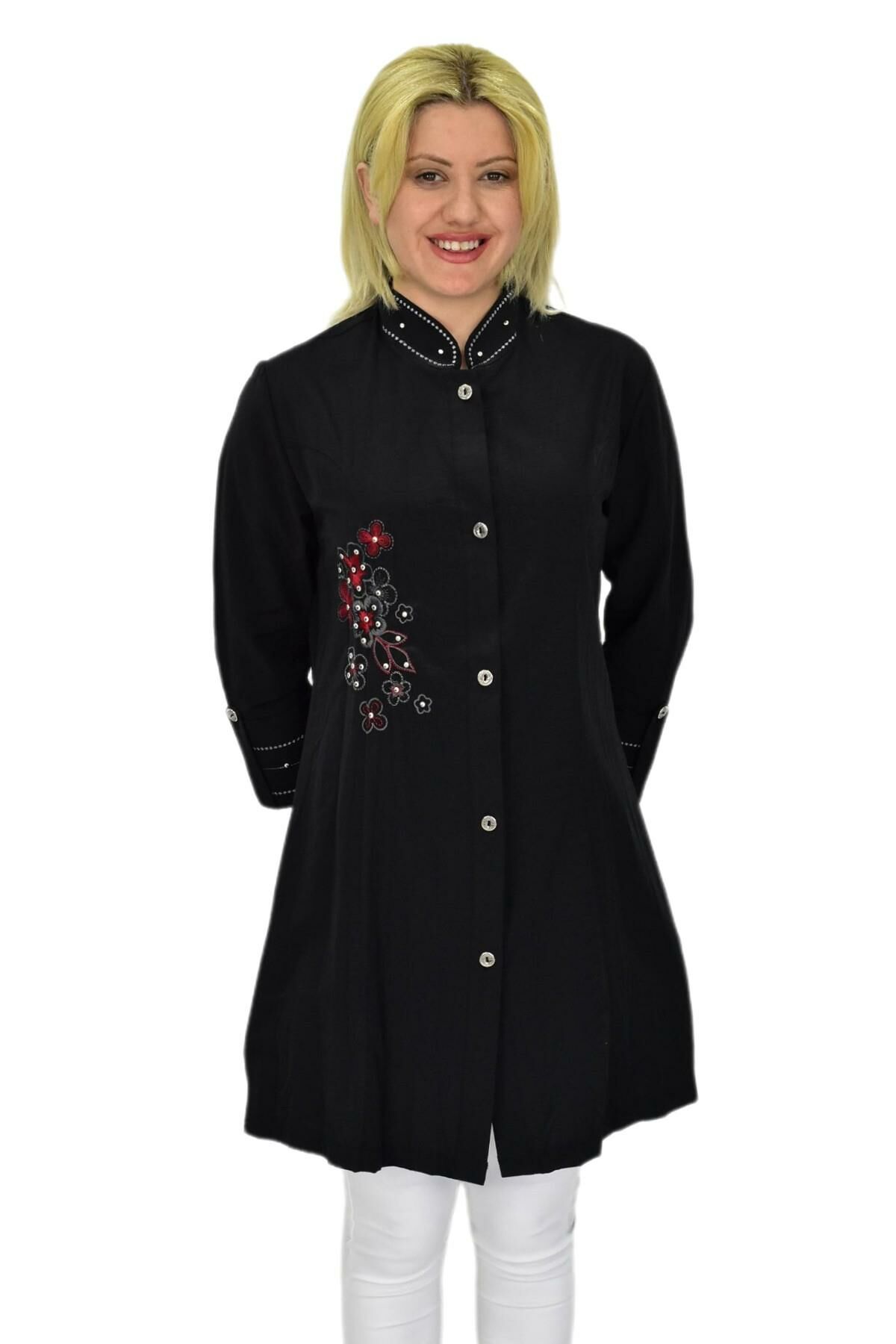 Kadın Nakışlı Hakim Yaka Tunik JNS-3004