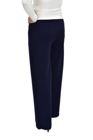 Kadın Pileli Bol Pantolon BGL-ST04352 LACİVERT - S