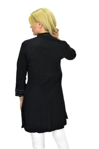 Kadın Nakışlı Hakim Yaka Tunik JNS-3004 SİYAH - 40