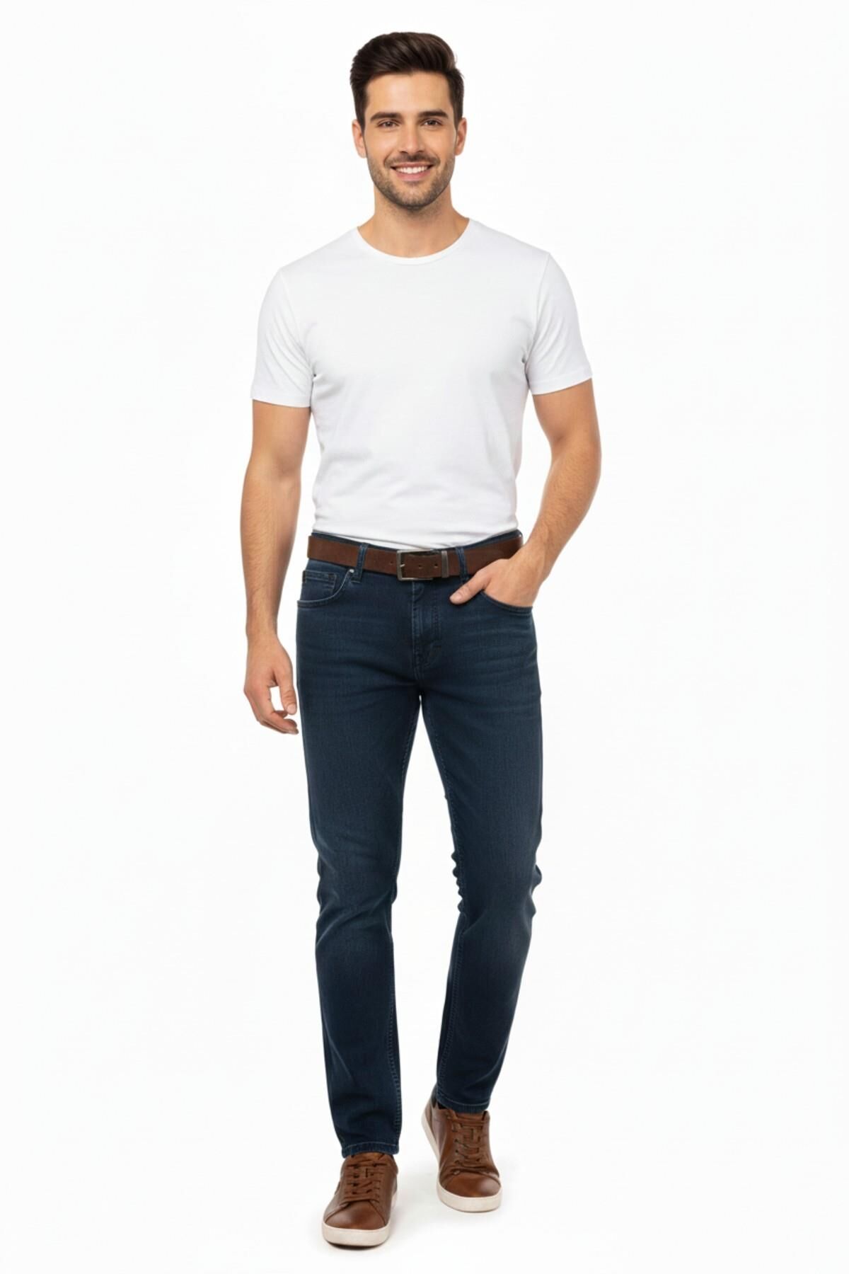 Erkek Regular Fit Jeans Pantolon 320 BGL-ST04977 A.LACİVERT - 37