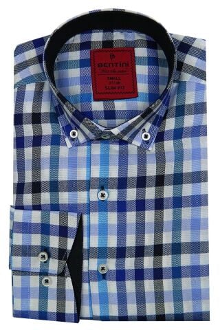 Erkek Slim Fit Ekose Gömlek Bgl-st00089