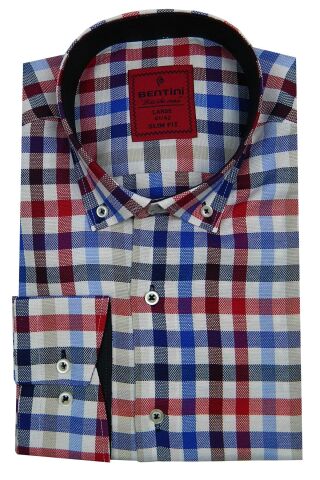 Erkek Slim Fit Ekose Gömlek Bgl-st00089