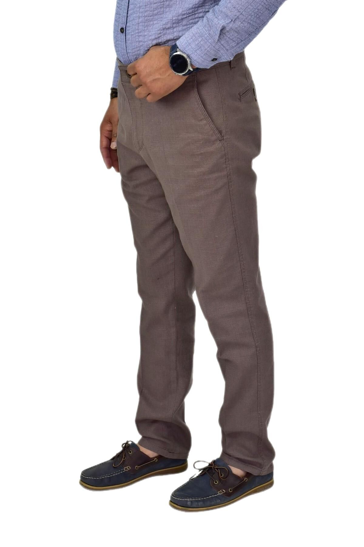 Erkek Kanvas Yazlık Pantolon Klasik 1291 BGL-ST04604 VİZON - 50