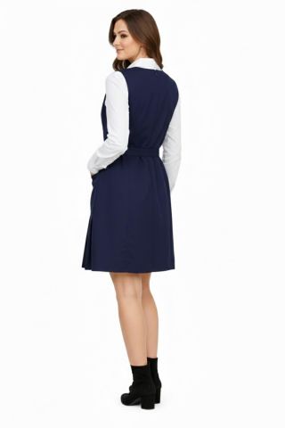 Kadın Lacivert Jile Elbise LACI-007