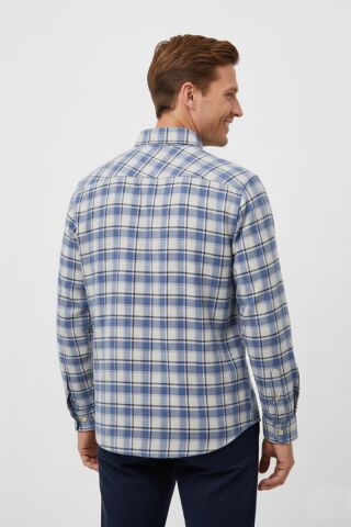 Erkek Kışlık Tek Cep Klasik Gömlek BGL-ST04990 MAVİ - 2XL