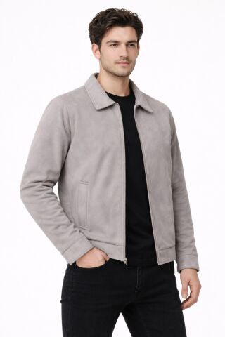 Erkek Siyah Regular Fit Mevsimlik Süet Spor Mont BGL-ST05013 A.GRİ - S