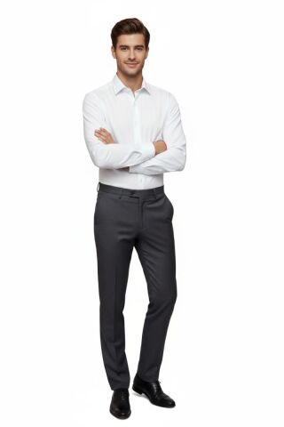 Erkek Silim Fit Uzun Kol Gömlek BGL-ST04867 BEYAZ - L