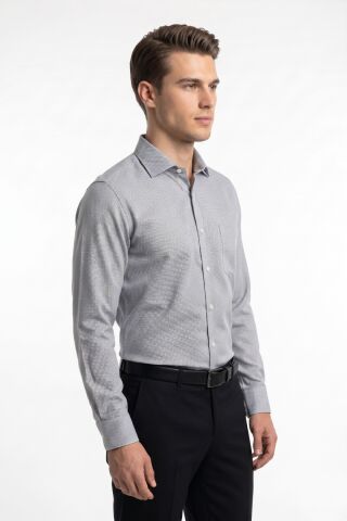 Erkek Klasik Tek Cepli Uzun Kol Gömlek 4055 BGL-ST05495 LACİVERT - XL