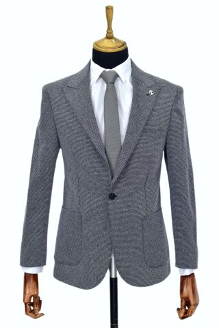 Erkek Tek Spor Ceket Çift Yırtmaçlı BGL-ST03983 LACİVERT - 50